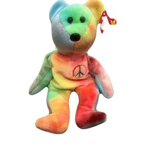 Vintage Retired Ty Peace Beanie Bear